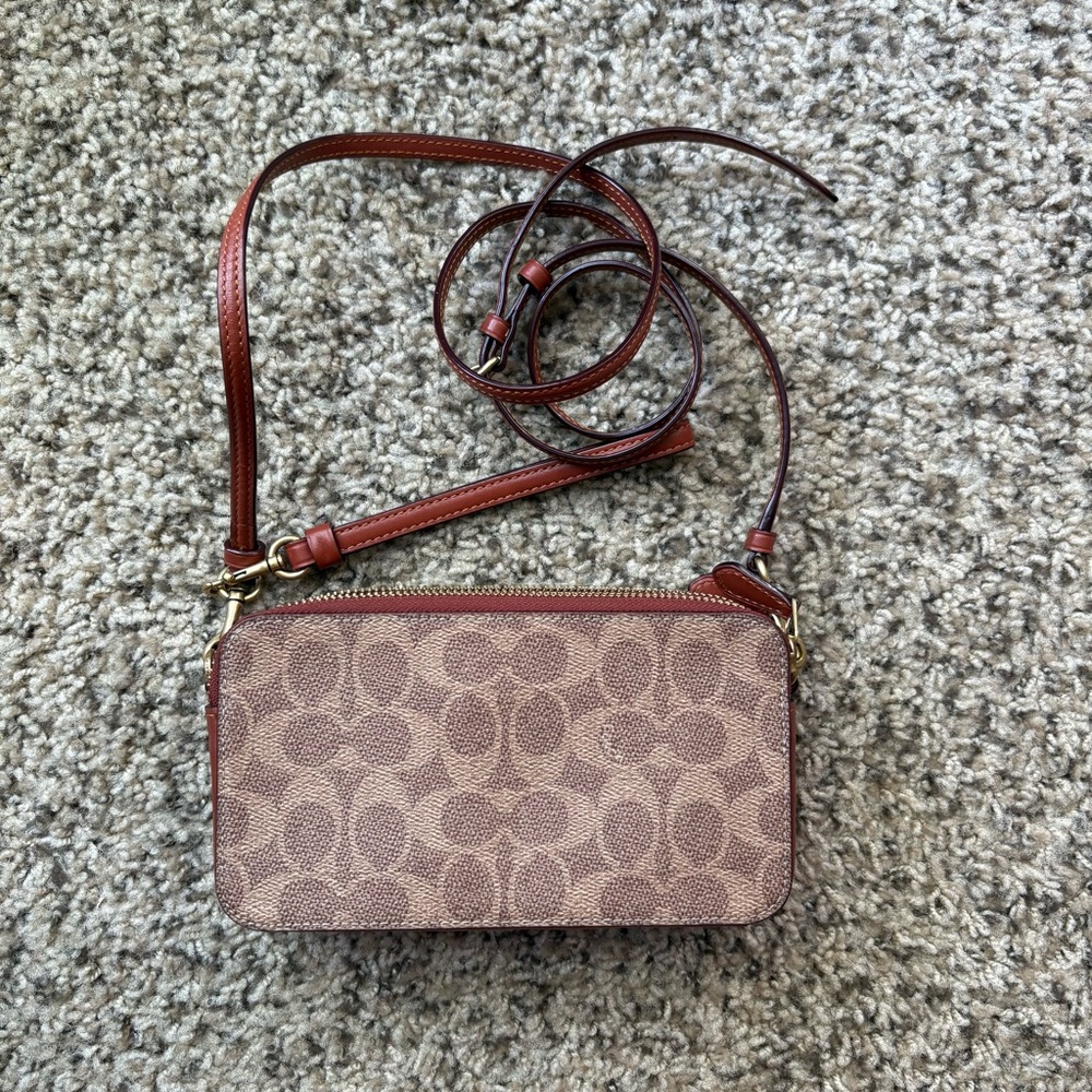 Coach monogram crossbody mini bag / clutch